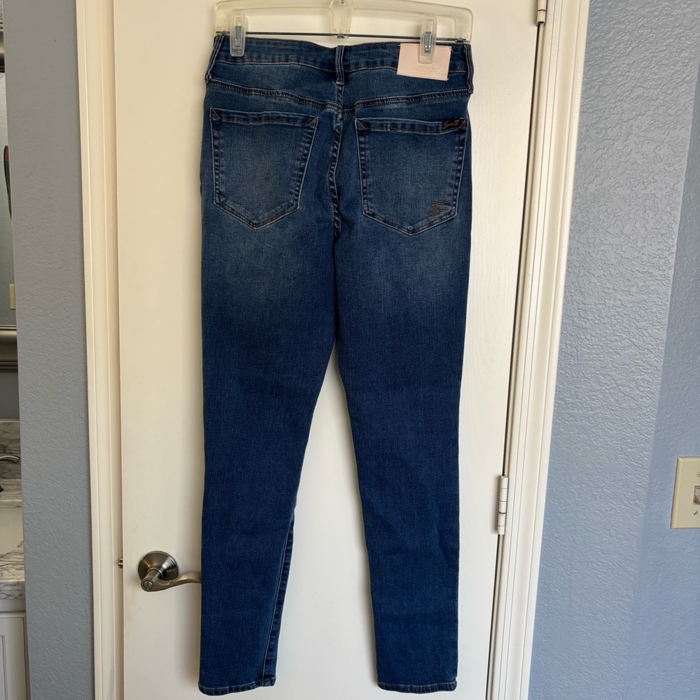 Seven7 Dark Blue Skinny Jeans - Picture 6 of 8